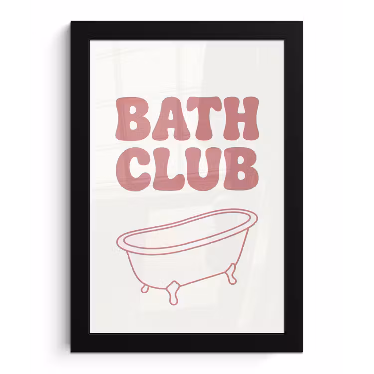 Poster met lijst - Retro - Bad - Roze — 1