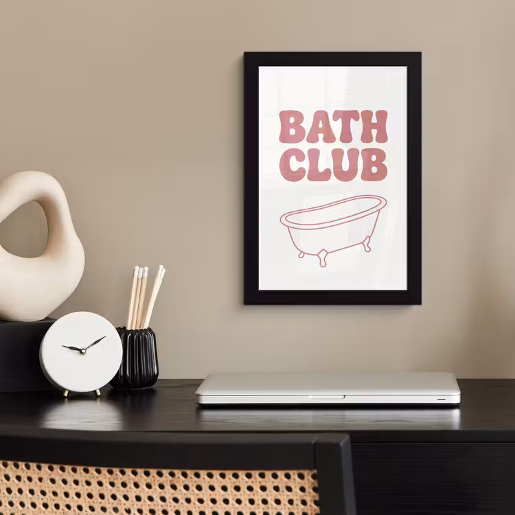 Poster met lijst - Retro - Bad - Roze — 3