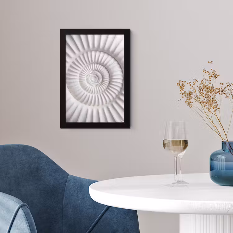 Poster met lijst - Schelp - Spiraal - Wit — 2