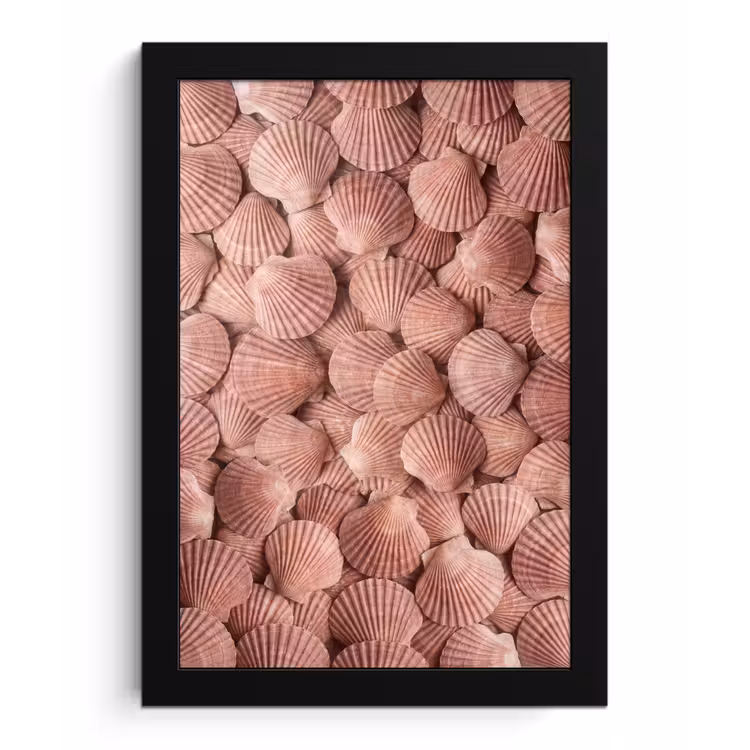 Poster met lijst - Schelpen - Patroon - Roze — 1