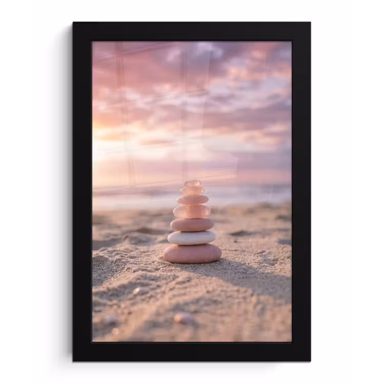 Poster met lijst - Stenen - Zand - Roze — 1