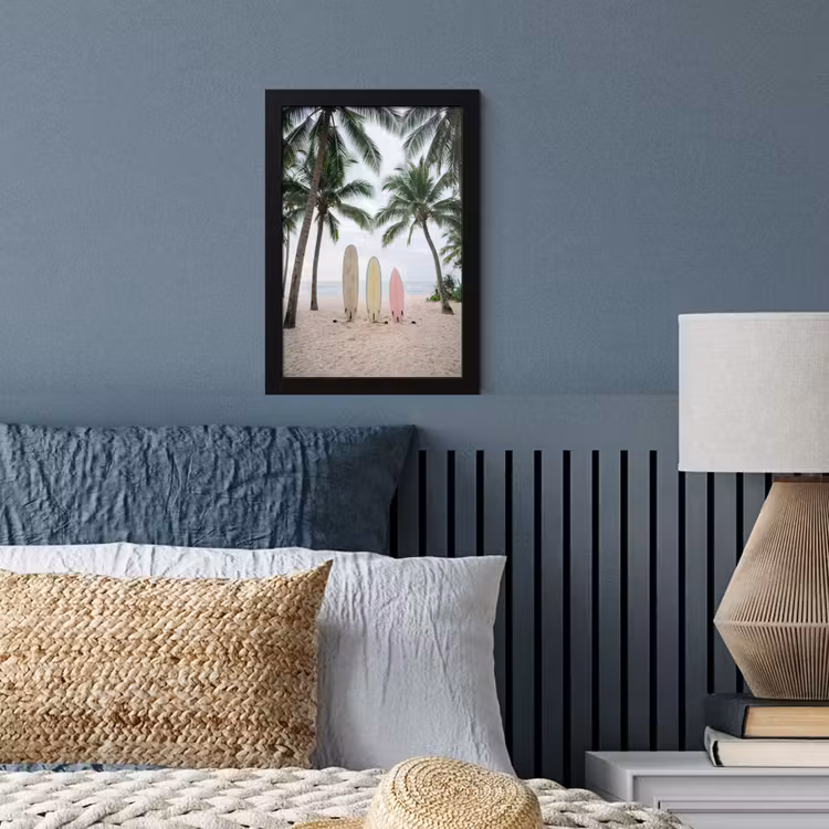 Poster met lijst - Surfboard - Palmbomen - Kleurrijk — 4