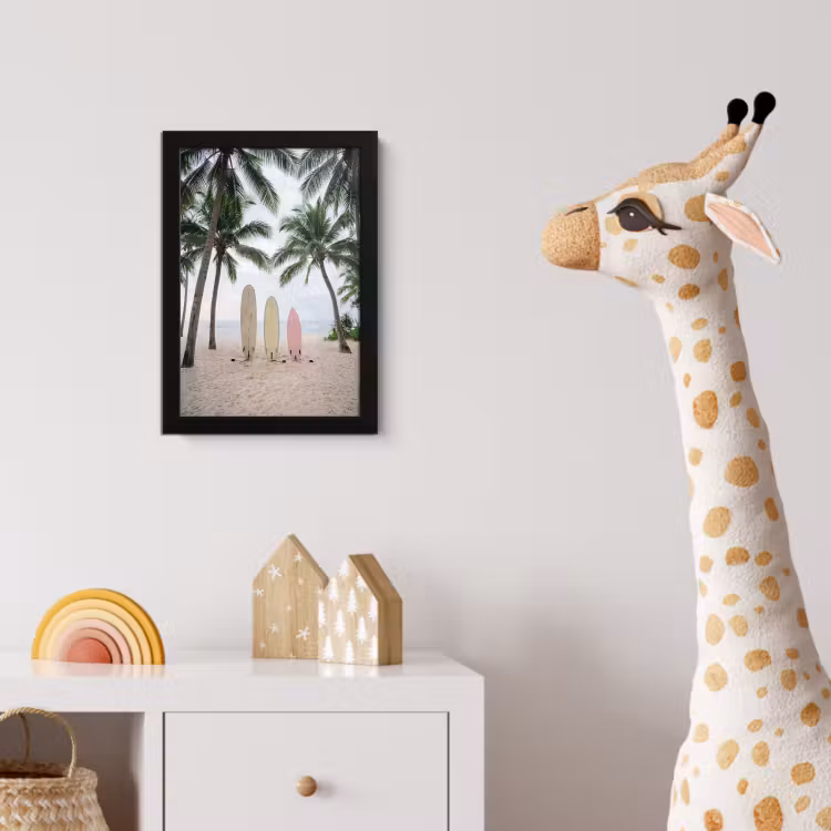 Poster met lijst - Surfboard - Palmbomen - Kleurrijk — 5