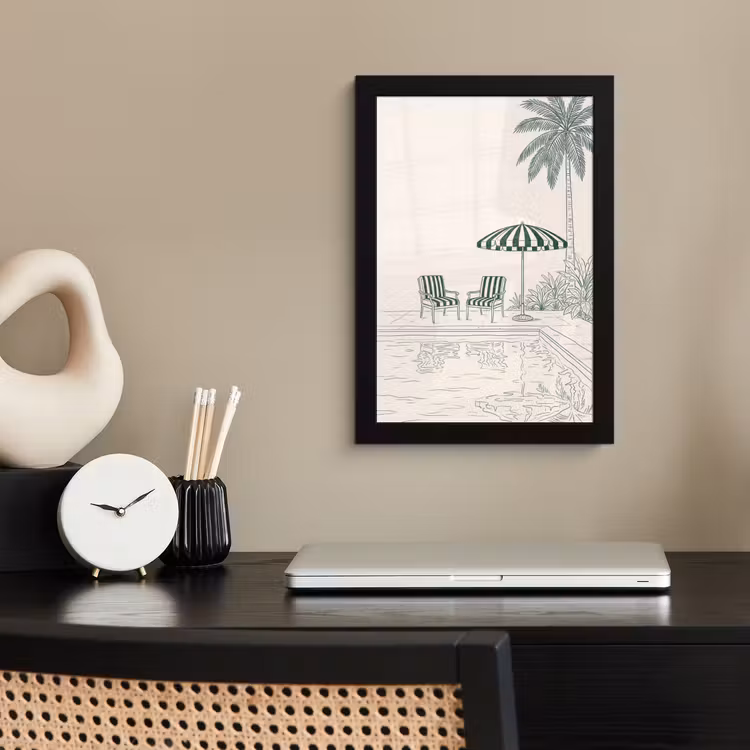 Poster met lijst - Terras - Illustratie - Groen — 3