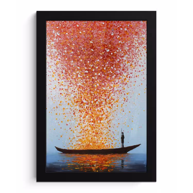 Poster met lijst - Wolk - Confetti - Boot - Wateroppervlakte — 1