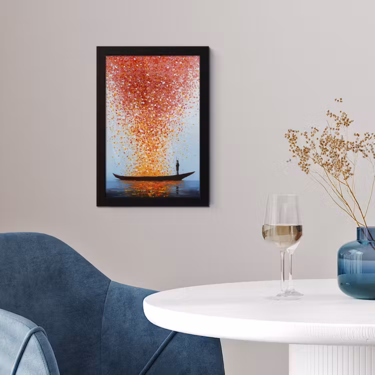 Poster met lijst - Wolk - Confetti - Boot - Wateroppervlakte — 2