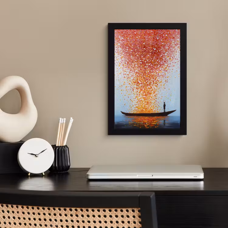 Poster met lijst - Wolk - Confetti - Boot - Wateroppervlakte — 3