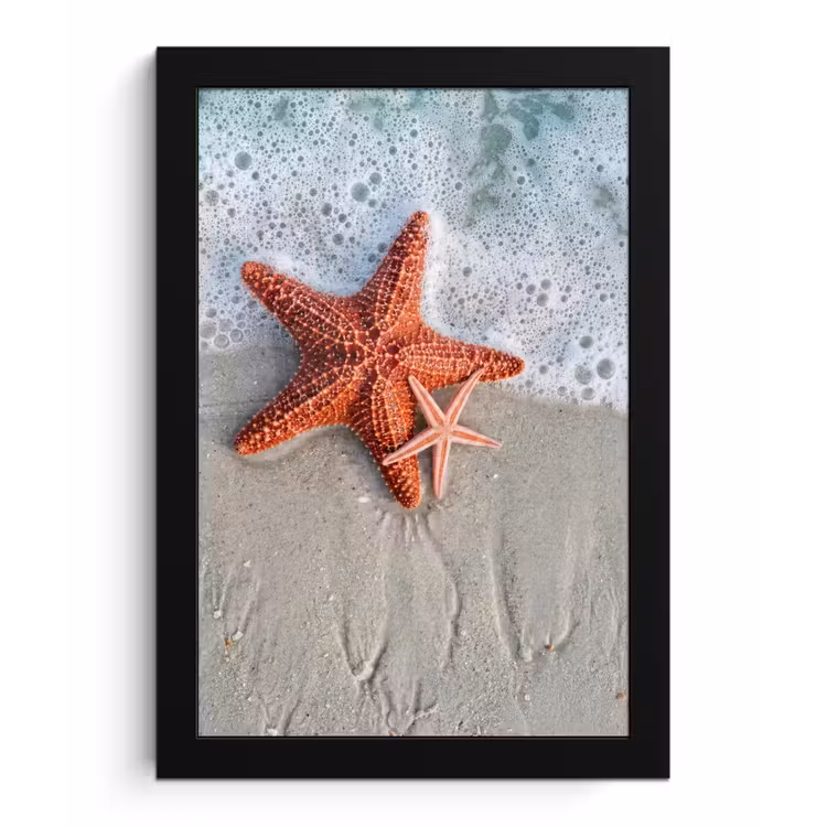 Poster met lijst - Zeester - Strand - Zee — 1