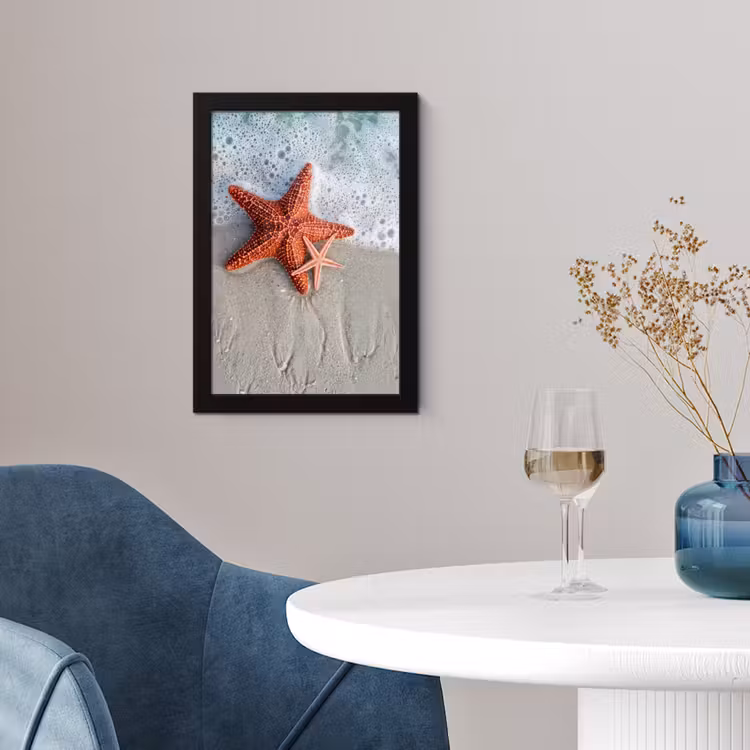 Poster met lijst - Zeester - Strand - Zee — 2