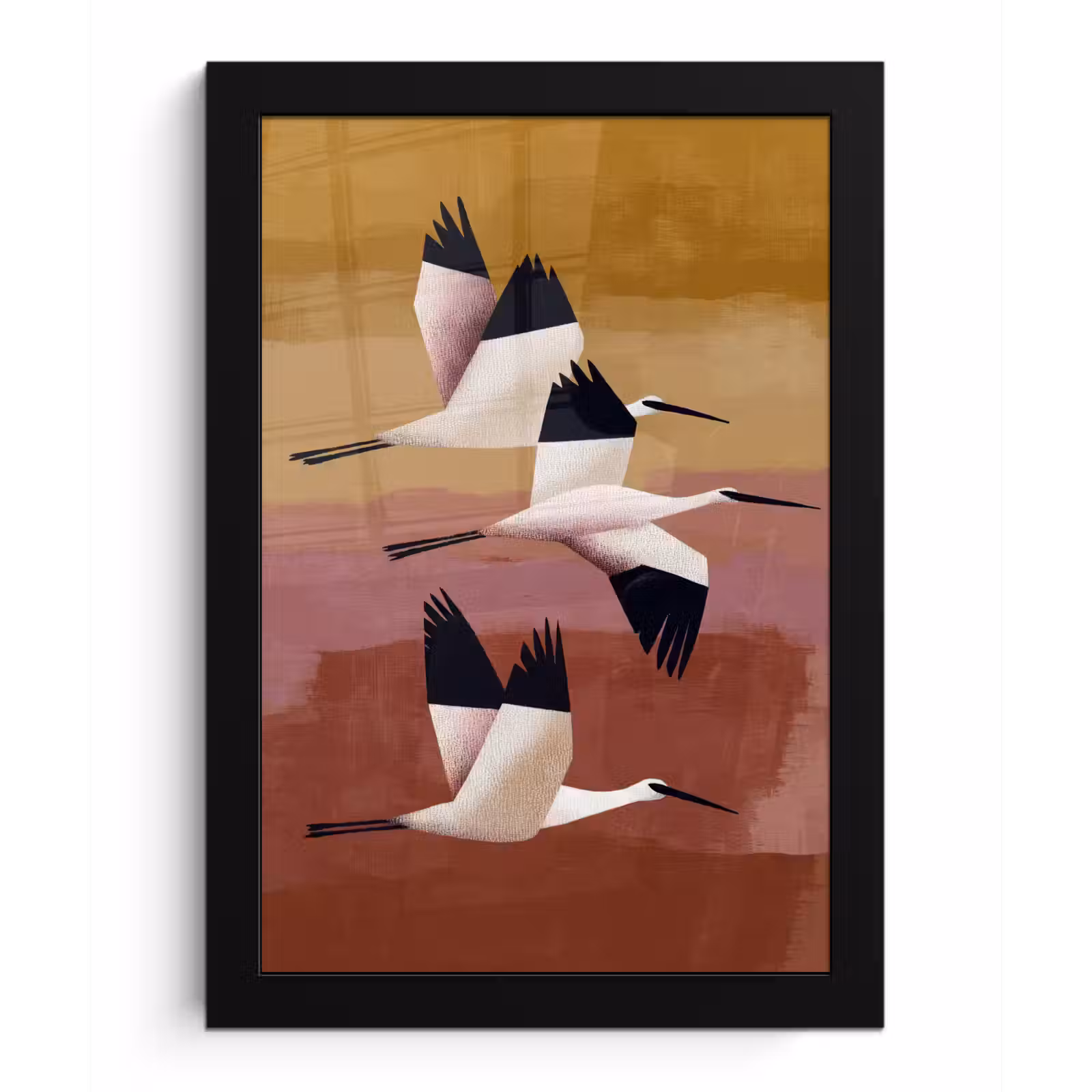 Poster met lijst - Vogels - Snavel - Abstract — 1