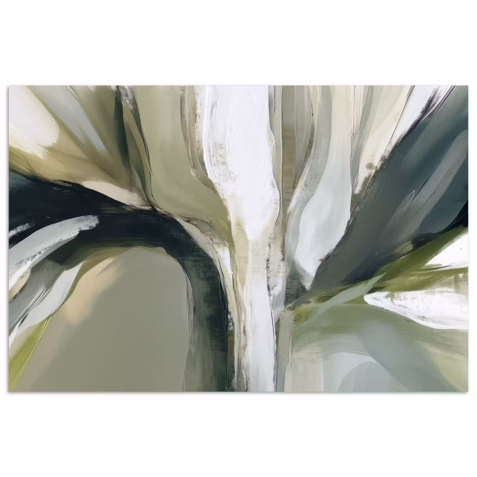 Poster - Natuur - Abstract - Groen - Penseelstreken — 1