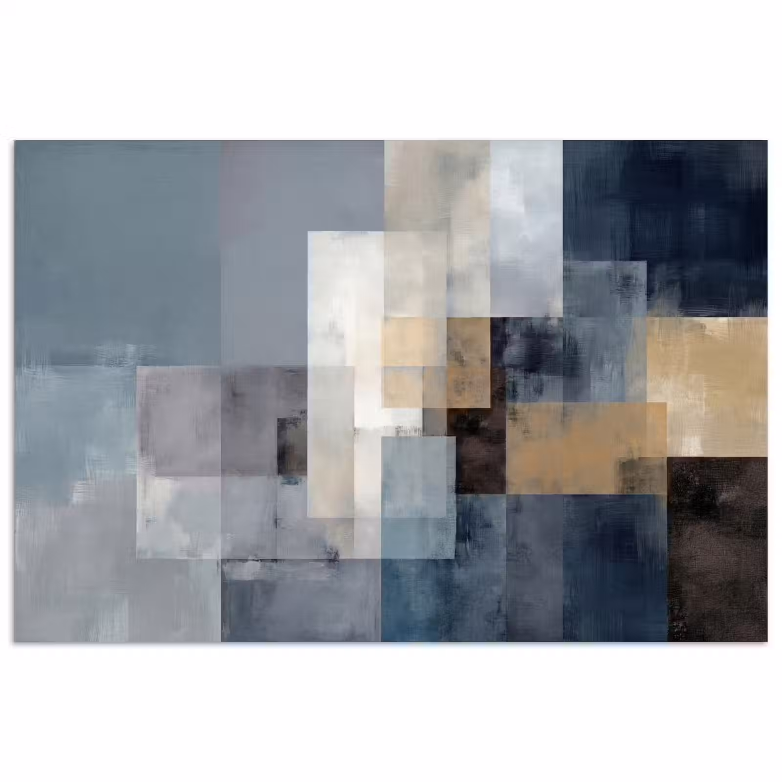 Poster - Rechthoeken - Abstract - Blauw — 1