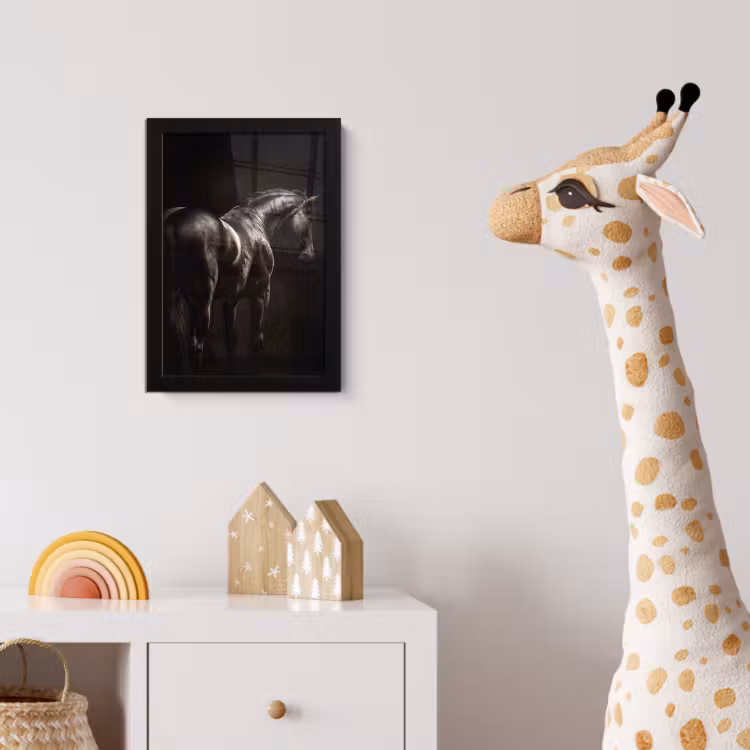 Poster met lijst - Krachtig - Paard - Donker — 5