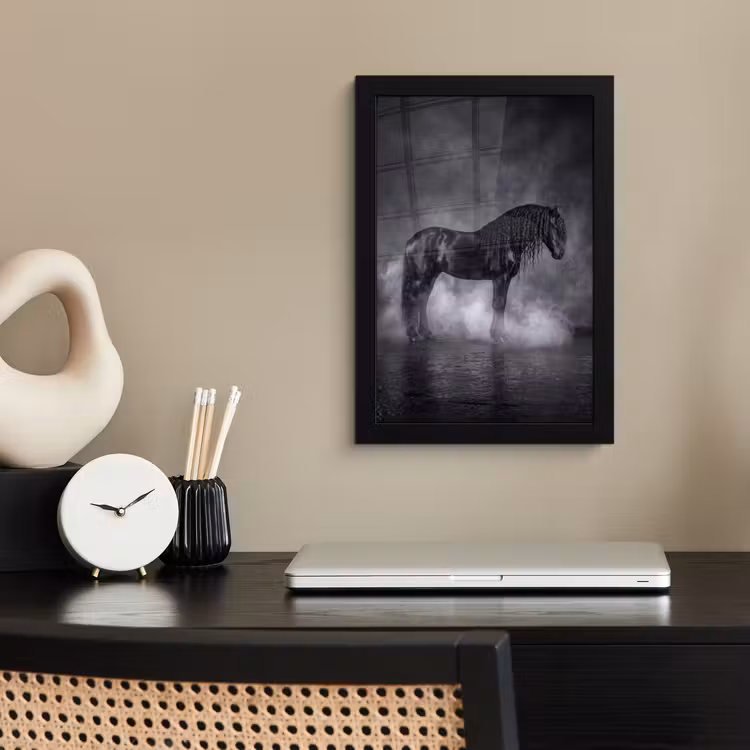 Poster met lijst - Paard - Magisch - Zwart — 3