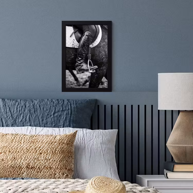 Poster met lijst - Paard - Sport - Zwart - Wit — 4