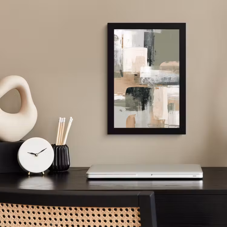 Poster met lijst - Penseelstreken - Abstract - Aardetinten — 3