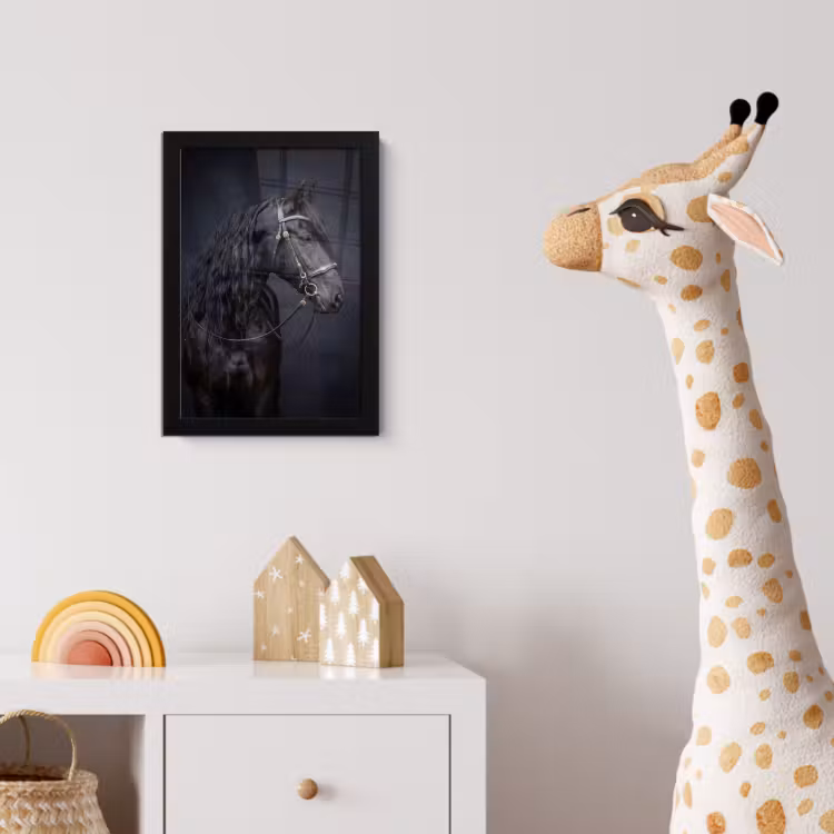 Poster met lijst - Portret - Paard - Donker — 5