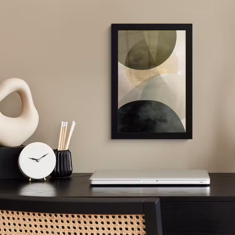 Poster met lijst - Vlakken - Abstract - Beige - Cirkels — 3