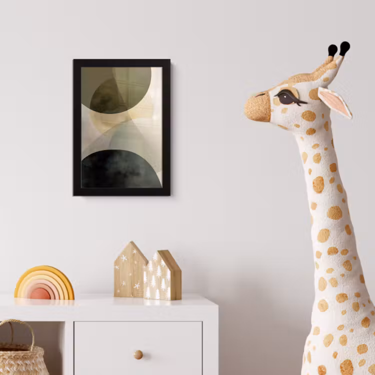 Poster met lijst - Vlakken - Abstract - Beige - Cirkels — 5