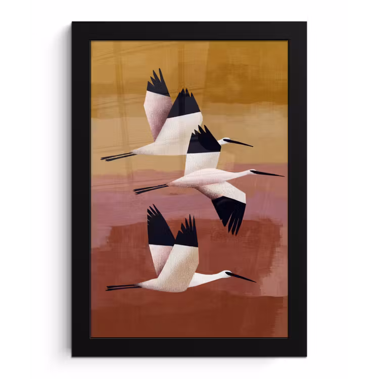 Poster met lijst - Vogels - Snavel - Abstract — 1