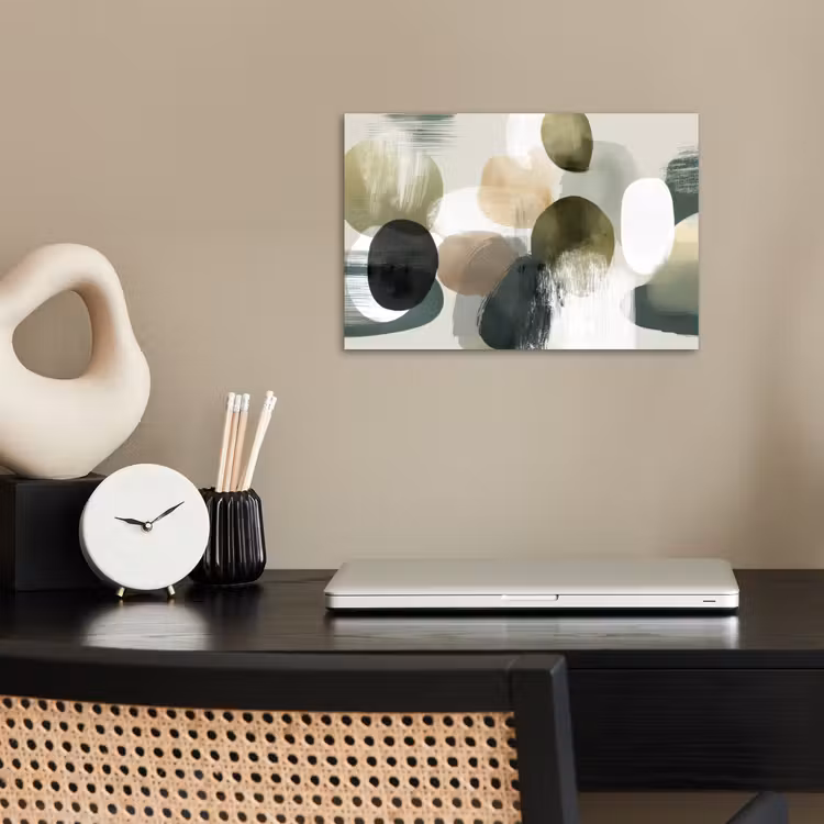 Poster - Minimalistisch - Cirkels - Penseelstreken - Beige — 2