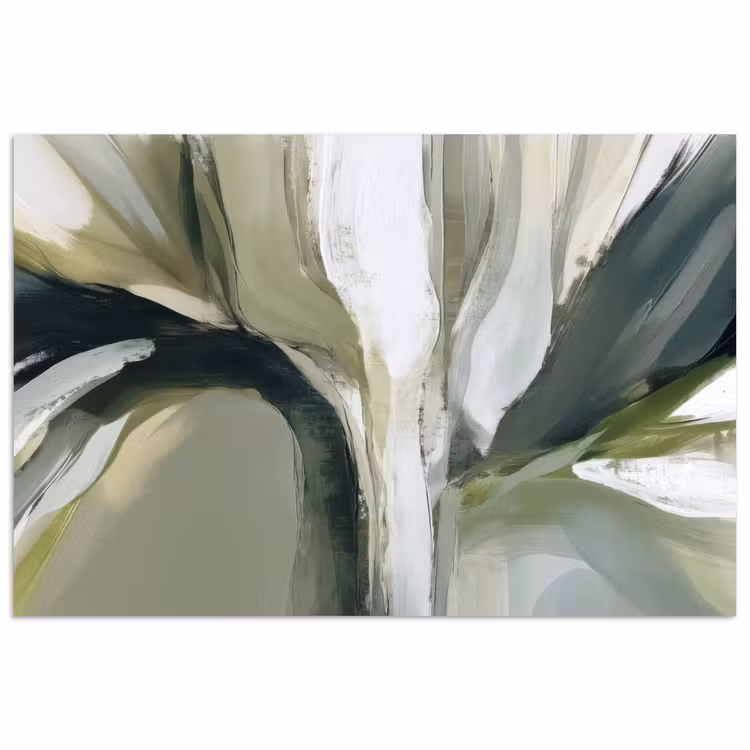 Poster - Natuur - Abstract - Groen - Penseelstreken — 1