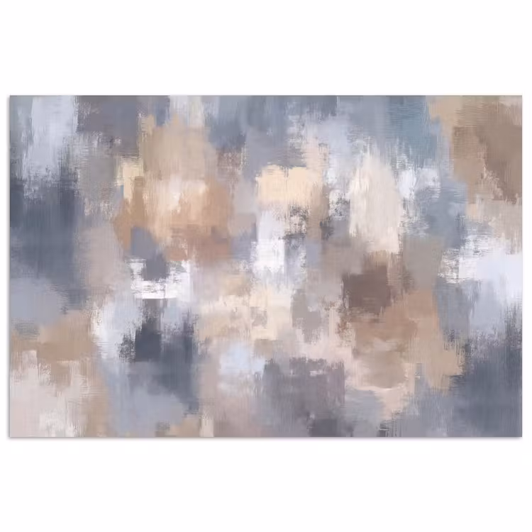 Poster - Penseelstreken - Schilderij - Beige — 1