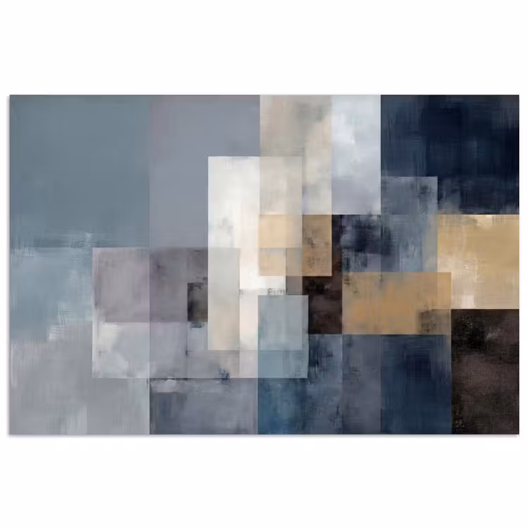 Poster - Rechthoeken - Abstract - Blauw — 1