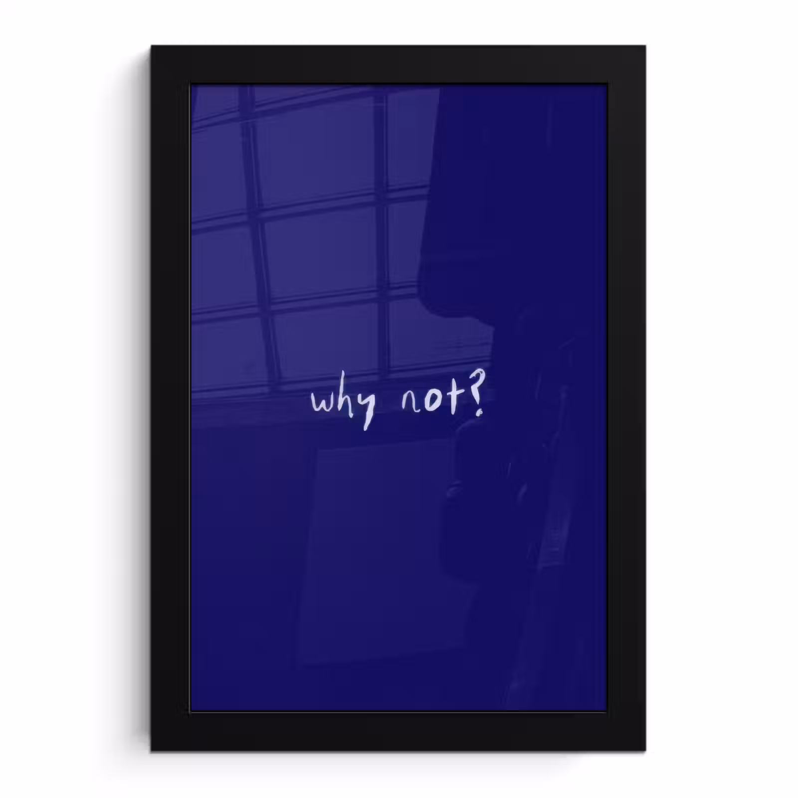 Poster met lijst - Why not - Blauw - Handgeschreven — 1