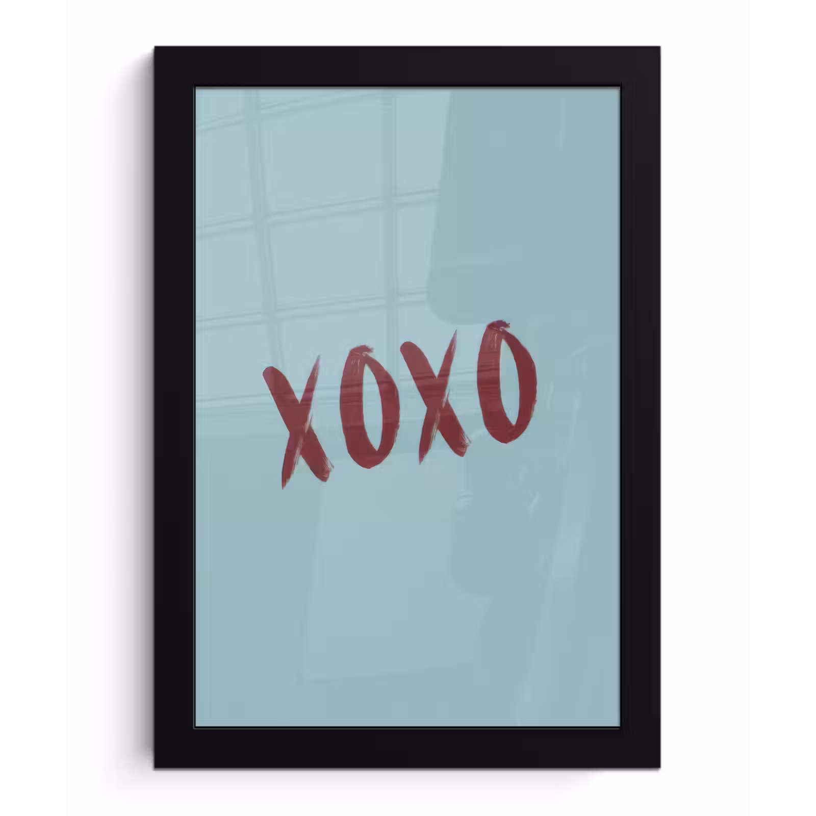 Poster met lijst - XOXO - Blauw - Rood — 1