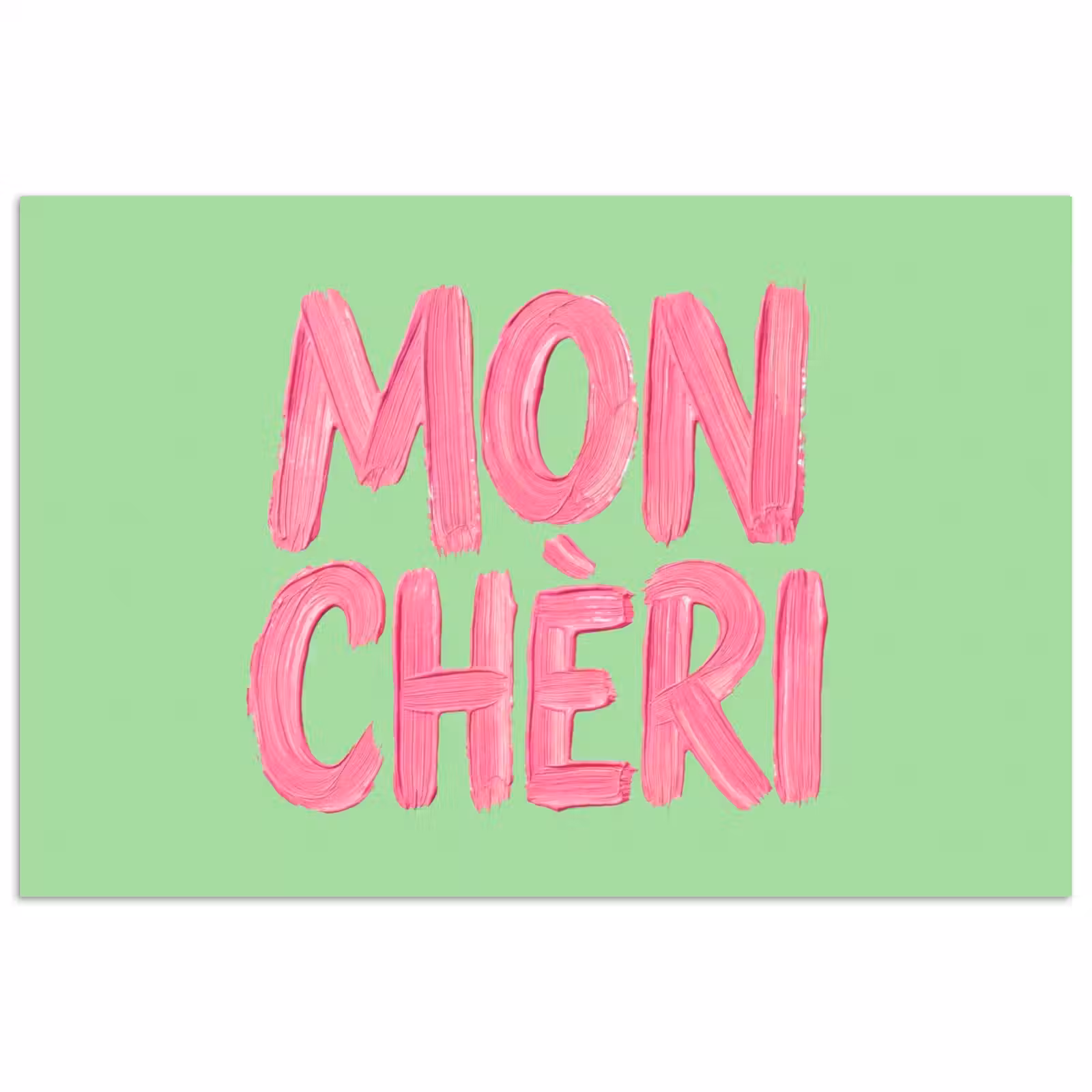 Poster - Mon cheri - Groen - Roze — 1