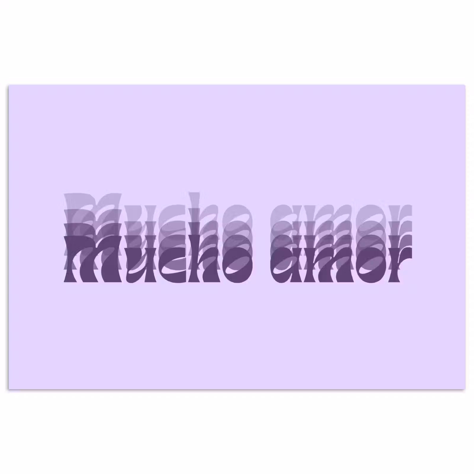 Poster - Mucho amor - Paars - Gelaagde letters — 1