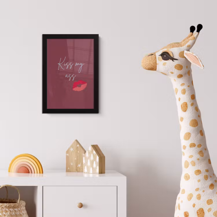 Poster met lijst - Kiss my ass - Lip - Bordeaux — 5