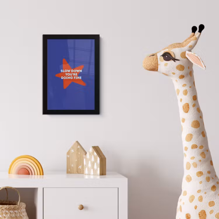 Poster met lijst - Slow down you're doing fine - Ster - Blauw — 5