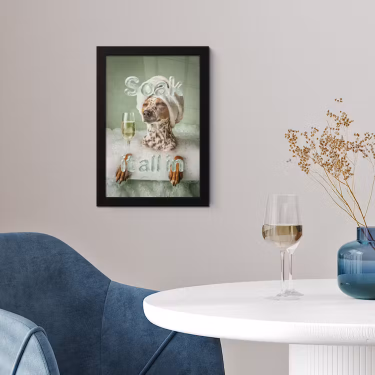 Poster met lijst - Soak it all in - Hond - Bad — 2