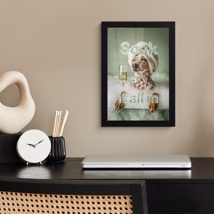 Poster met lijst - Soak it all in - Hond - Bad — 3