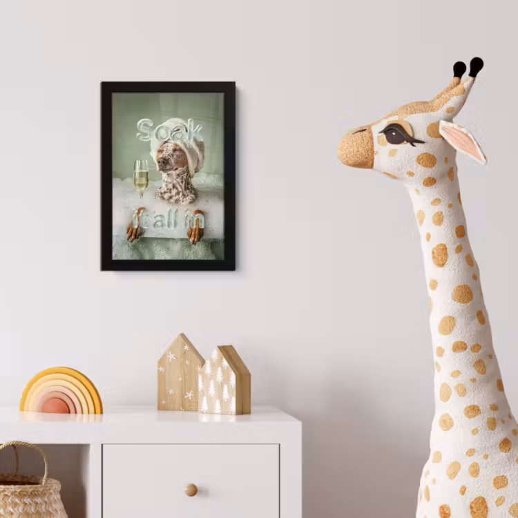 Poster met lijst - Soak it all in - Hond - Bad — 5
