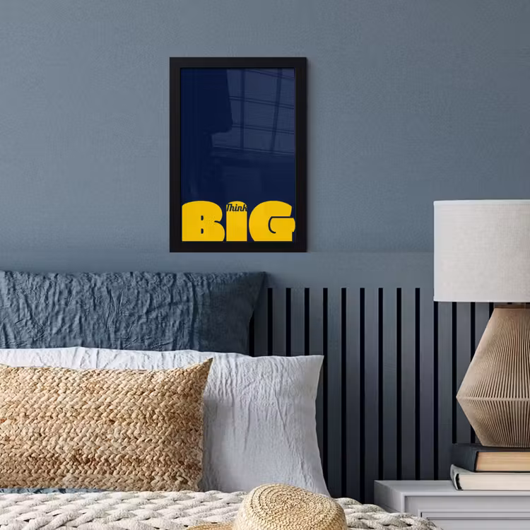 Poster met lijst - Think big - Blauw - Geel — 4