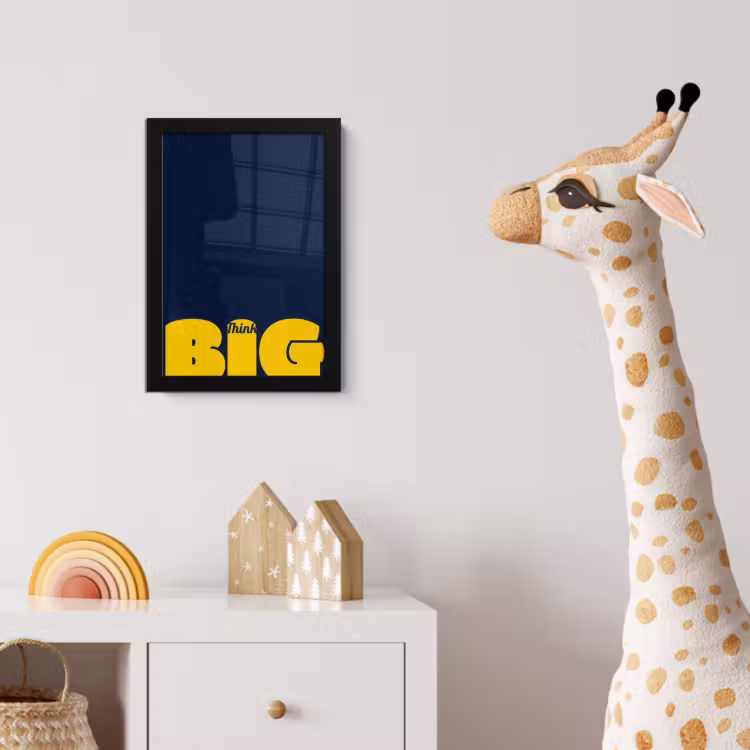 Poster met lijst - Think big - Blauw - Geel — 5