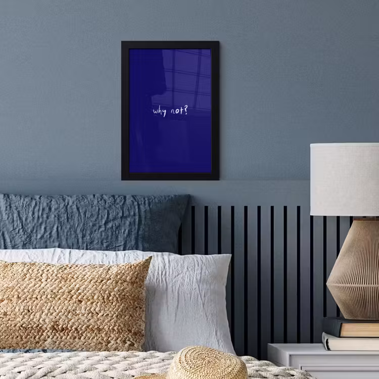 Poster met lijst - Why not - Blauw - Handgeschreven — 4