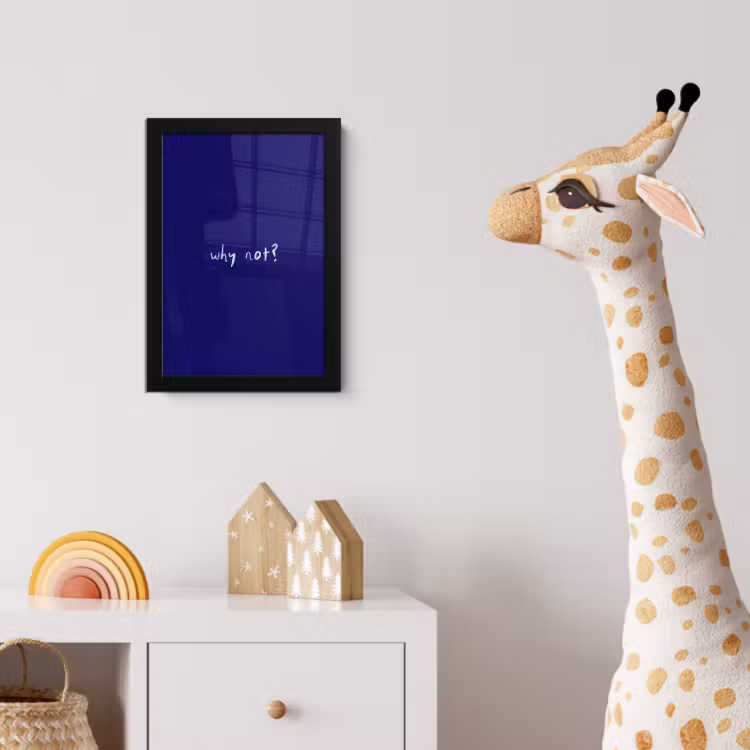 Poster met lijst - Why not - Blauw - Handgeschreven — 5