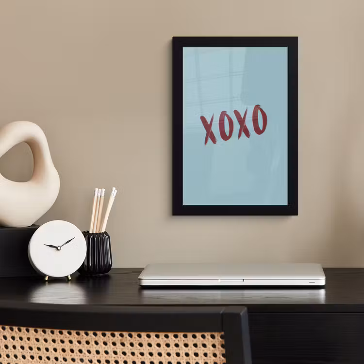 Poster met lijst - XOXO - Blauw - Rood — 3
