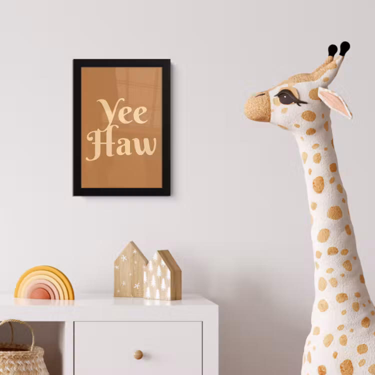 Poster met lijst - Yee haw - Bruin - Minimalistisch — 5