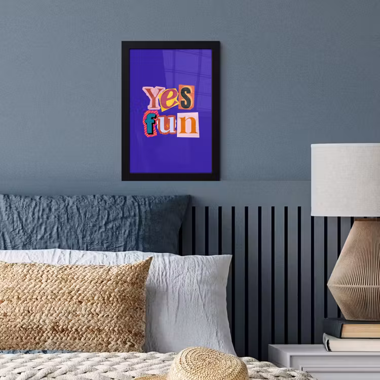 Poster met lijst - Yes fun - Kleurrijk - Collage-stijl — 4