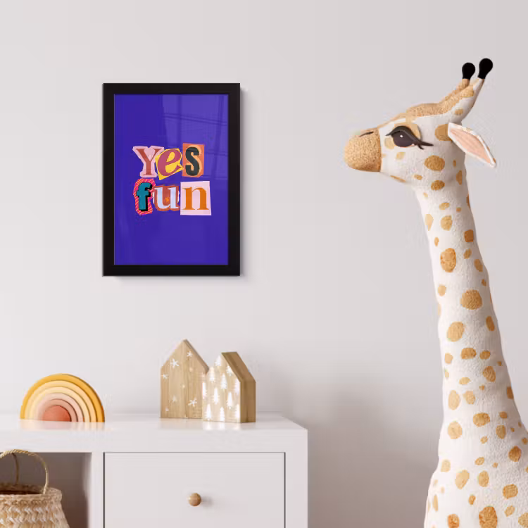 Poster met lijst - Yes fun - Kleurrijk - Collage-stijl — 5