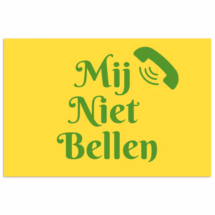 Poster - Mij niet bellen - Telefoon - Geel — 1