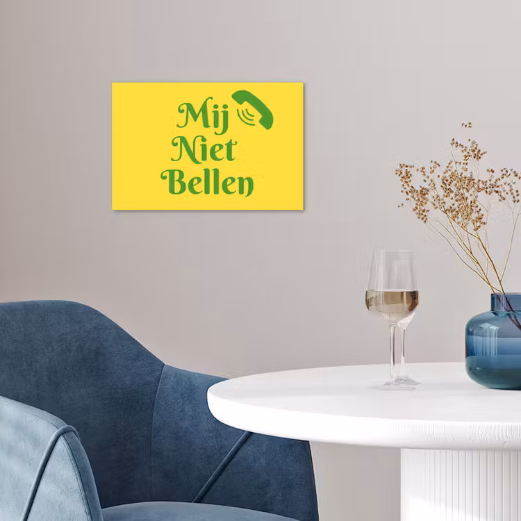 Poster - Mij niet bellen - Telefoon - Geel — 4