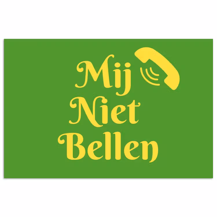 Poster - Mij niet bellen - Telefoon - Groen — 1