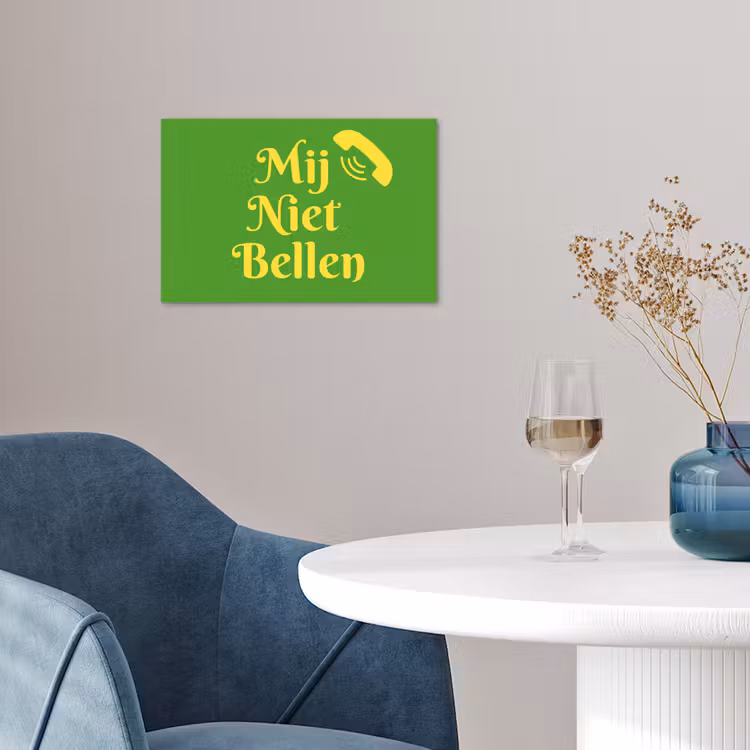Poster - Mij niet bellen - Telefoon - Groen — 4
