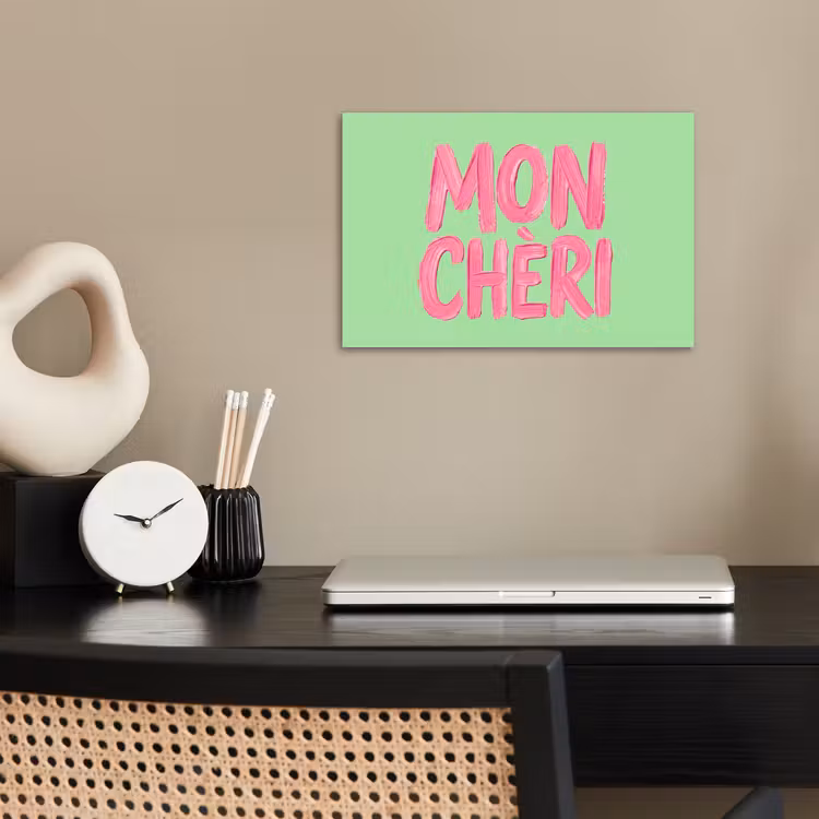 Poster - Mon cheri - Groen - Roze — 2